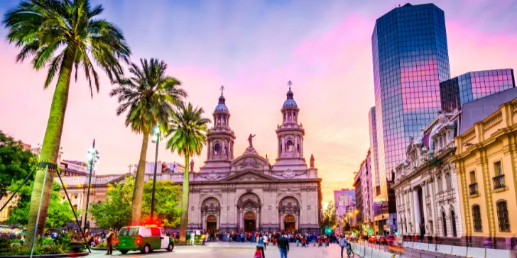 Plaza de Arma em Santiago no Chile
