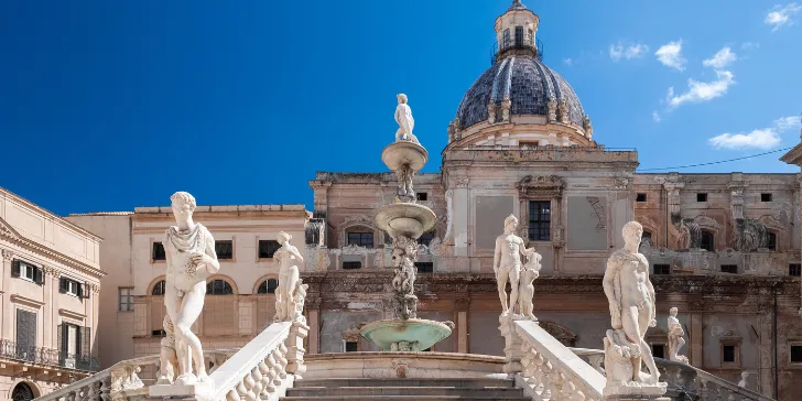 Fonte de Pretória em Palermo na Itália